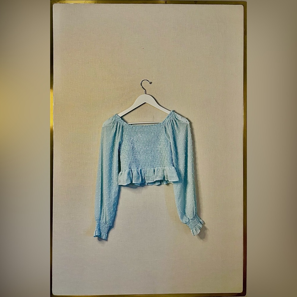 Aqua girls blue dress top